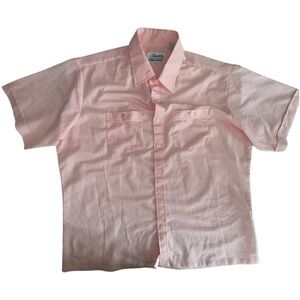 Vintage Sea-Aire Pink Striped Button-Up Shirt | Size XL | Short Sleeve 80s Style